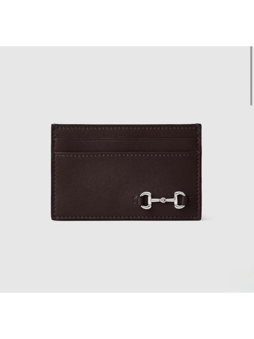 Gucci G.1955 Horsebit Windy Calfskin Card Case Brown 846952